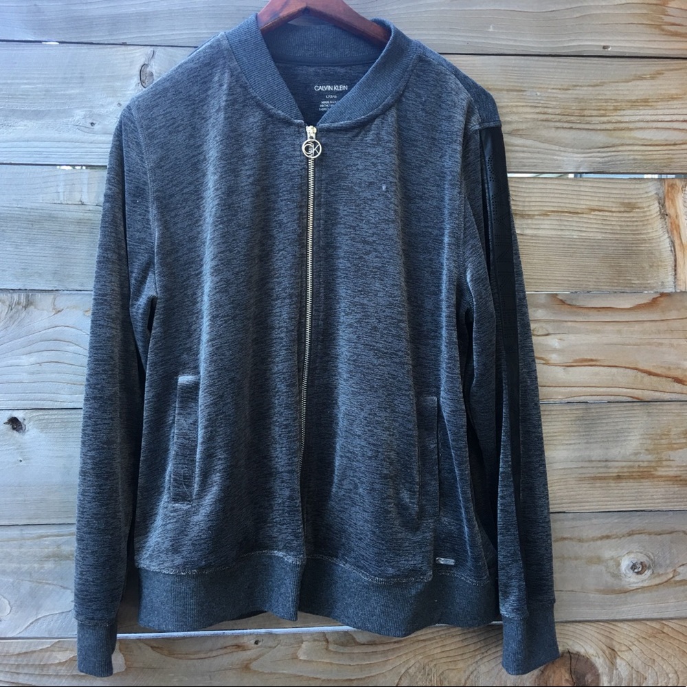 Calvin Klein Gray Track Jacket, Sleeve Detail
